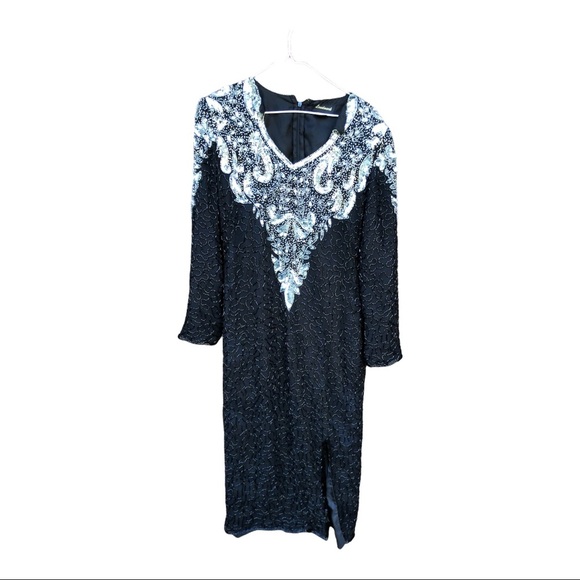 Vintage Landmark Silk Beaded Dress Size Small - Picture 1 of 4